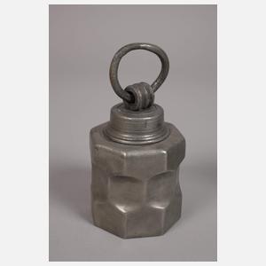 Drei Schraubflaschen Zinn