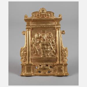 Barockes Bronzerelief feuervergoldet