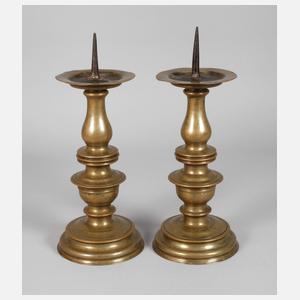 Paar große barocke Scheibenleuchter