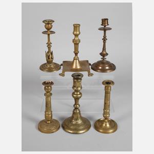 Sechs Messingleuchter