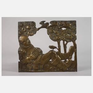 Drei Wandplaketten Bronze