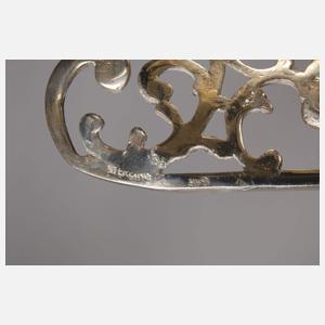 Prachtvoller Silberschlitten mit Hirsch