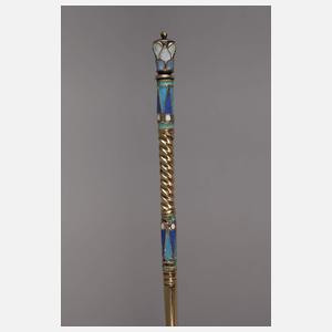 Silber zwei Niellobecher und ein Emaillelöffel