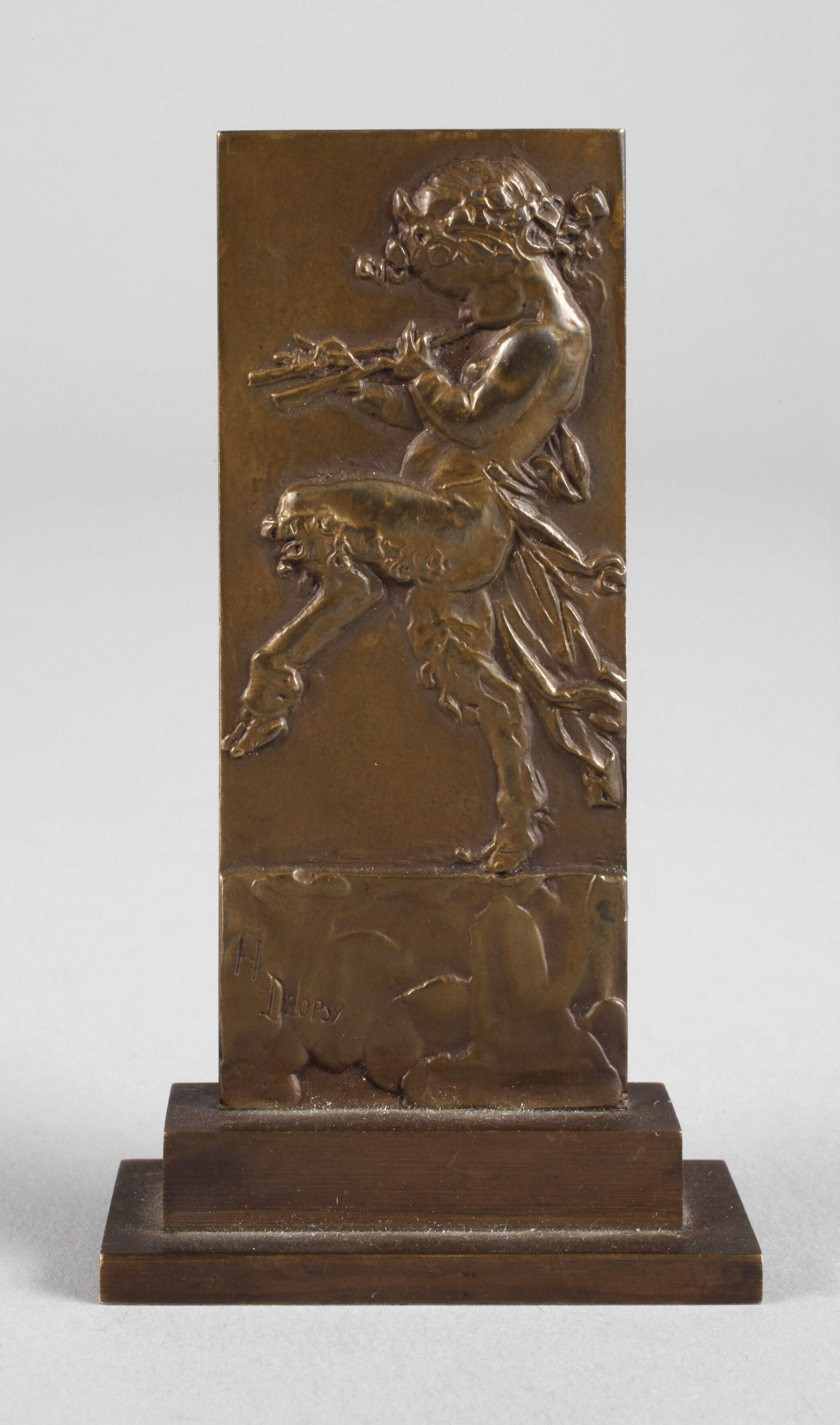 Henry Dropsy, kleines Standrelief mit Pan