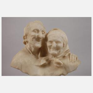 A. Del Perugia, Büste Bauernpaar