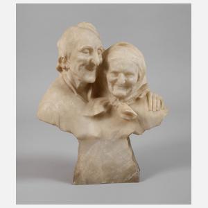A. Del Perugia, Büste Bauernpaar