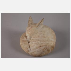 Anton Puchegger, schlafender Fuchs Alabaster