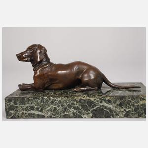 Liegender Dackel Bronze