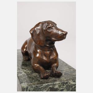 Liegender Dackel Bronze