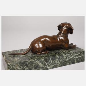 Liegender Dackel Bronze