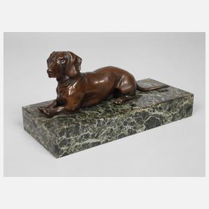 Liegender Dackel Bronze