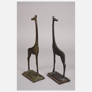 Paar Buchstützen als Giraffen Art déco