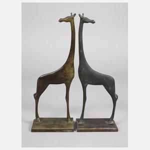 Paar Buchstützen als Giraffen Art déco