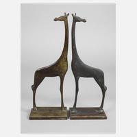 Paar Buchstützen als Giraffen Art déco111