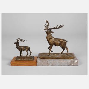 Zwei Hirsche Bronze