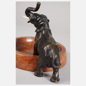 Marmorschale mit Elefantenbronze