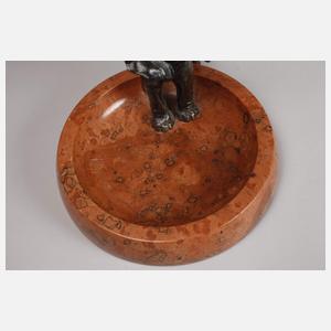 Marmorschale mit Elefantenbronze