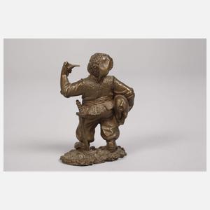 Kleine Kosakenfigur Bronze