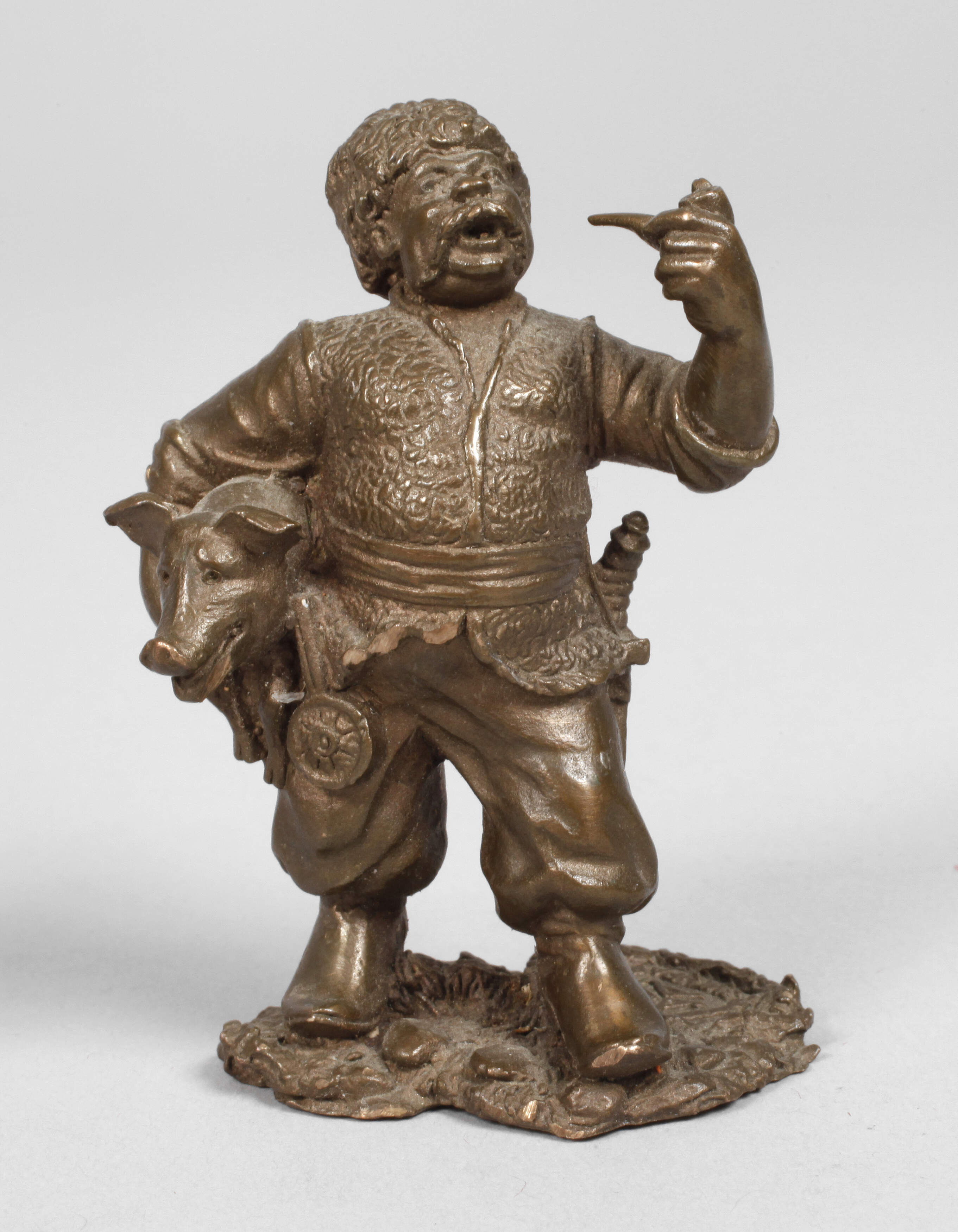 Kleine Kosakenfigur Bronze