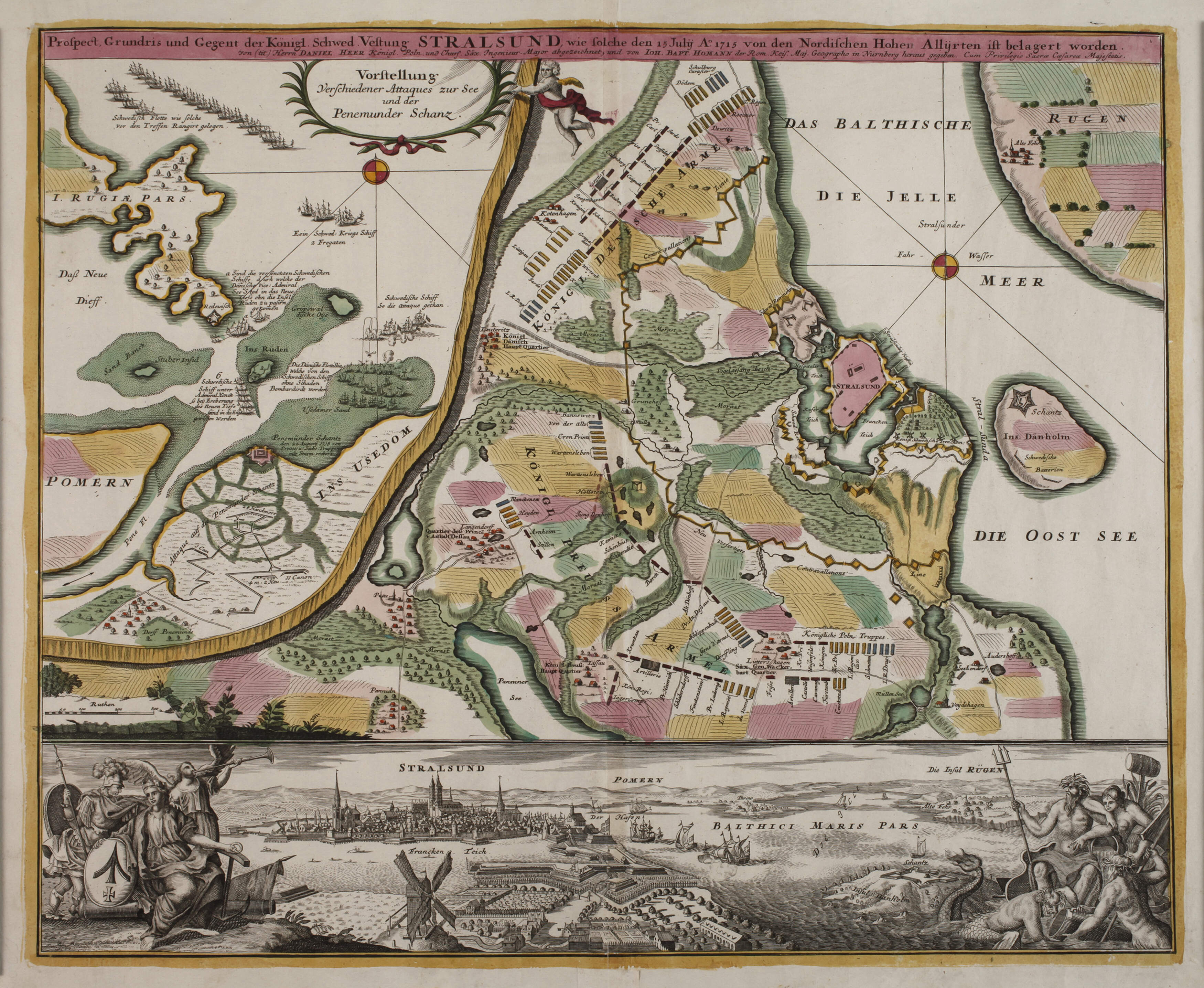 Johann Baptist Homann, Belagerung von Stralsund