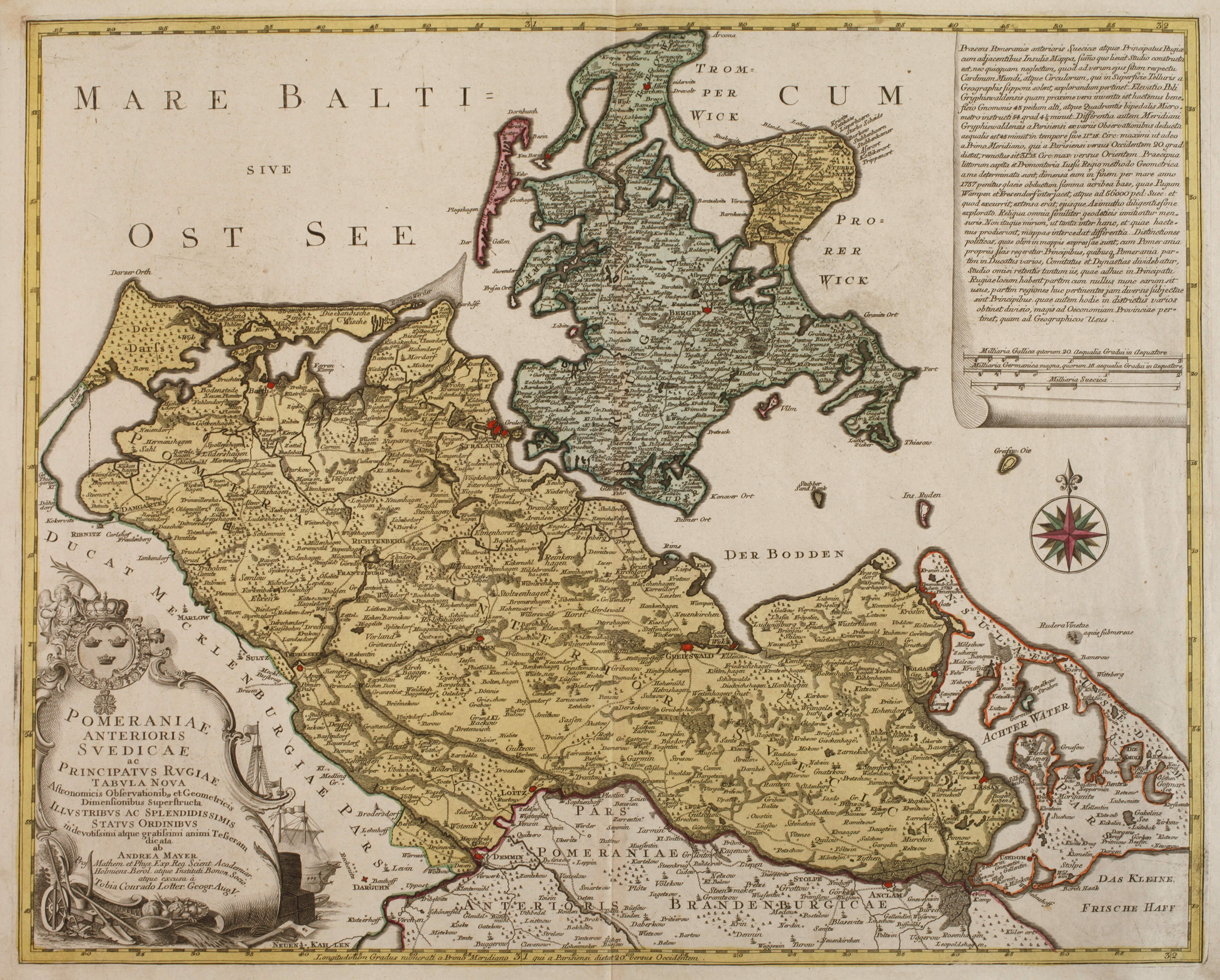 Tobias Konrad Lotter, Karte Westpommern mit Rügen