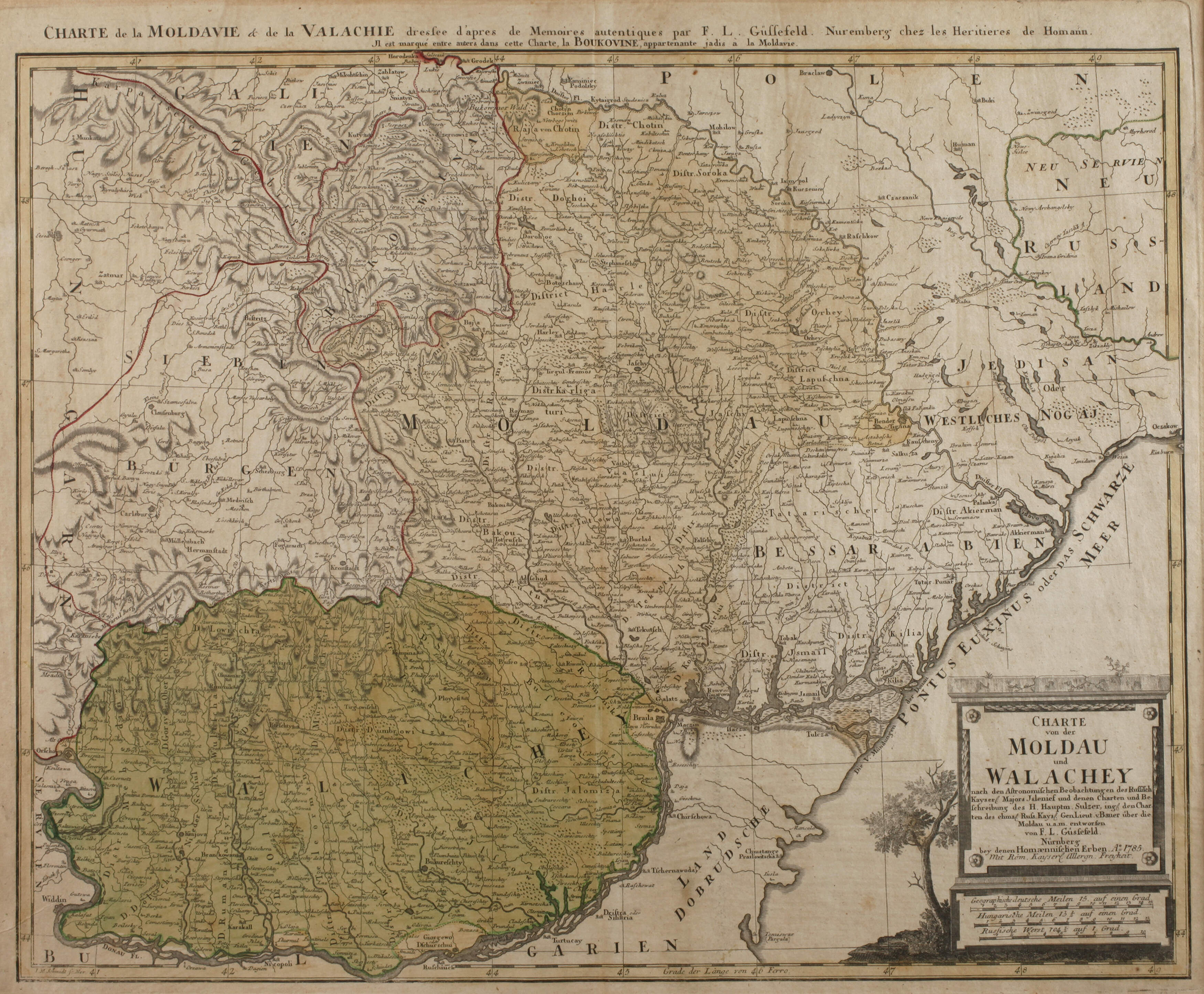 Homannns Erben, Karte Moldawien und Walachei