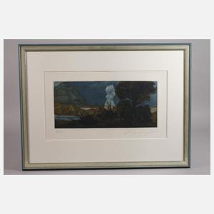 Prof. Ernst Fuchs, "Zyklopische Landschaft"