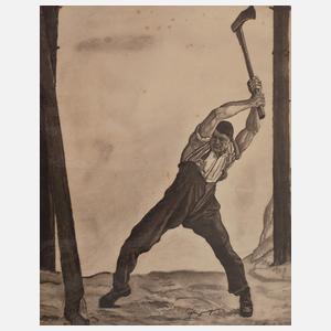 nach Ferdinand Hodler, "Der Holzfäller"