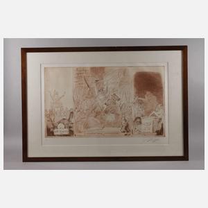 Prof. Alfred Hrdlicka, großformatige Radierung