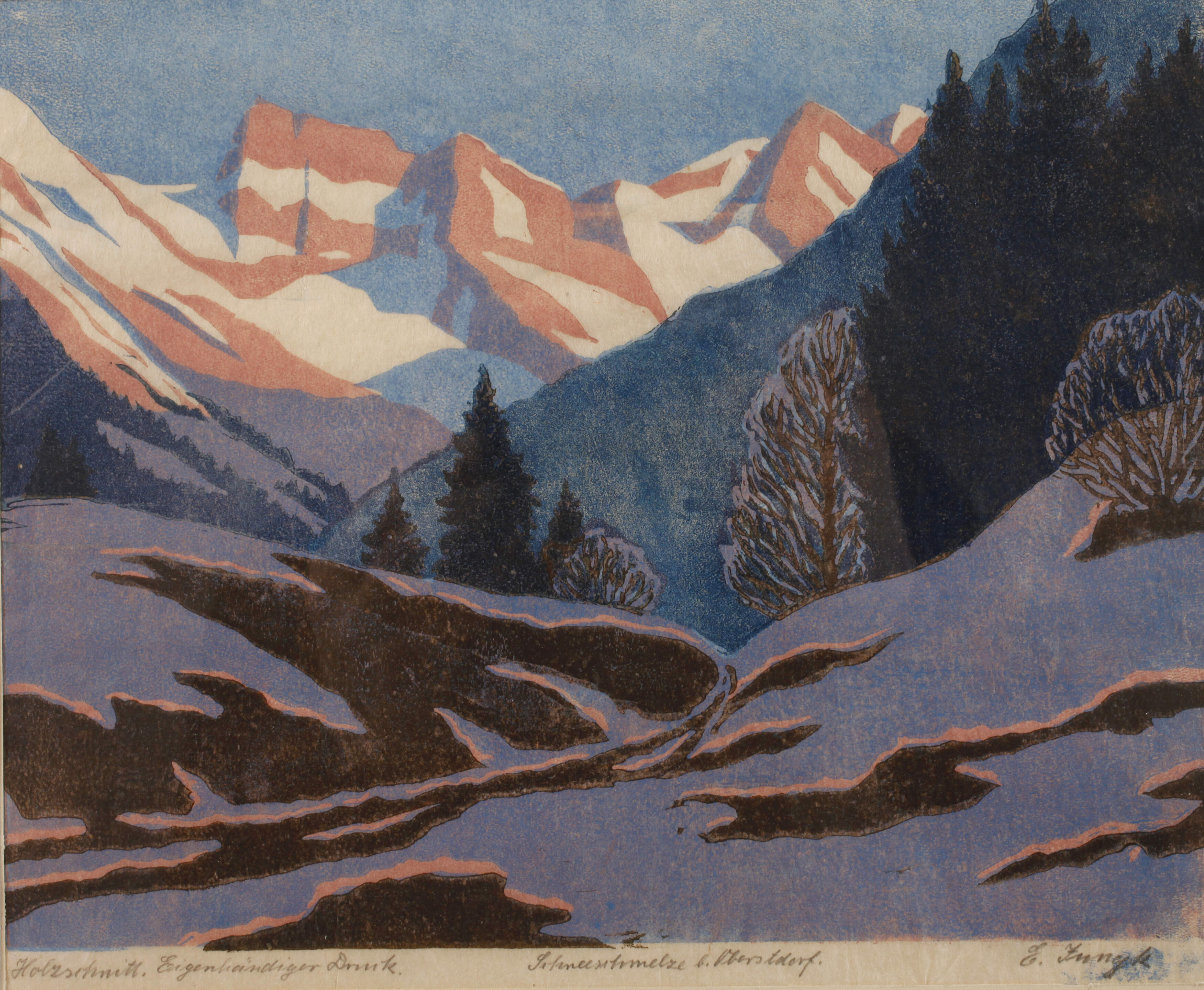 Elfriede Jungk, "Schneeschmelze in Oberstdorf"