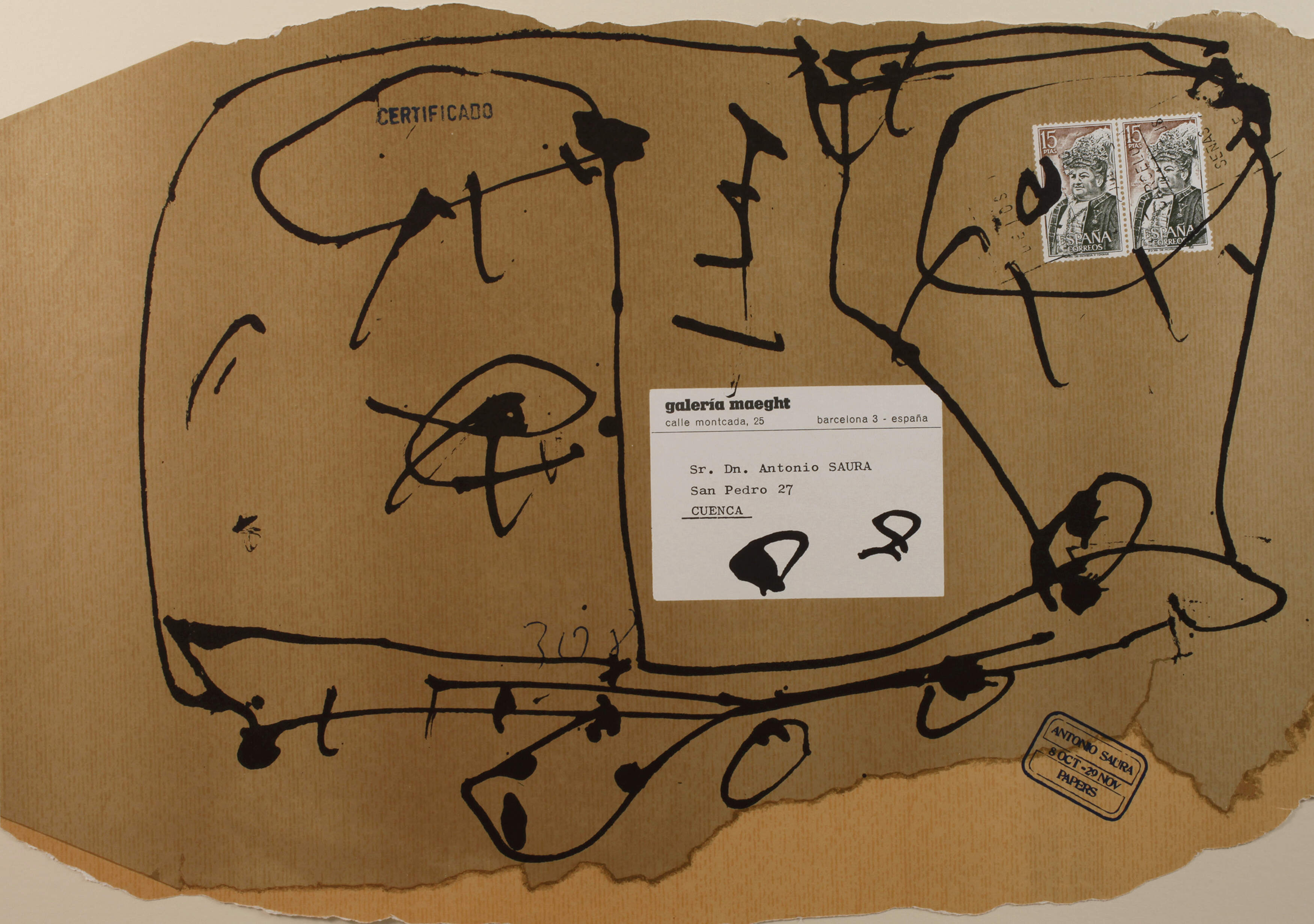 Antonio Saura, Plakat Galerie Maeght in Barcelona