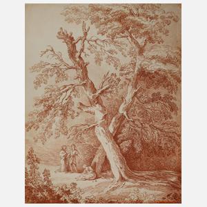 Jean-Simon Berthélemy, attr. Vier Personen im Wald