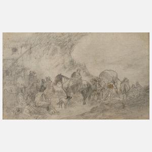 Prof. Wilhelm von Diez, attr., Lagerszene