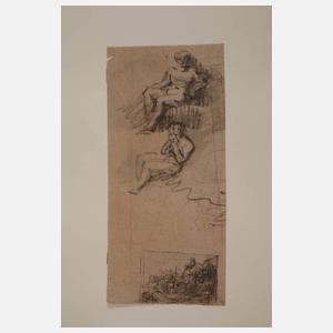 Jakob Gauermann, attr., Figurenstudien