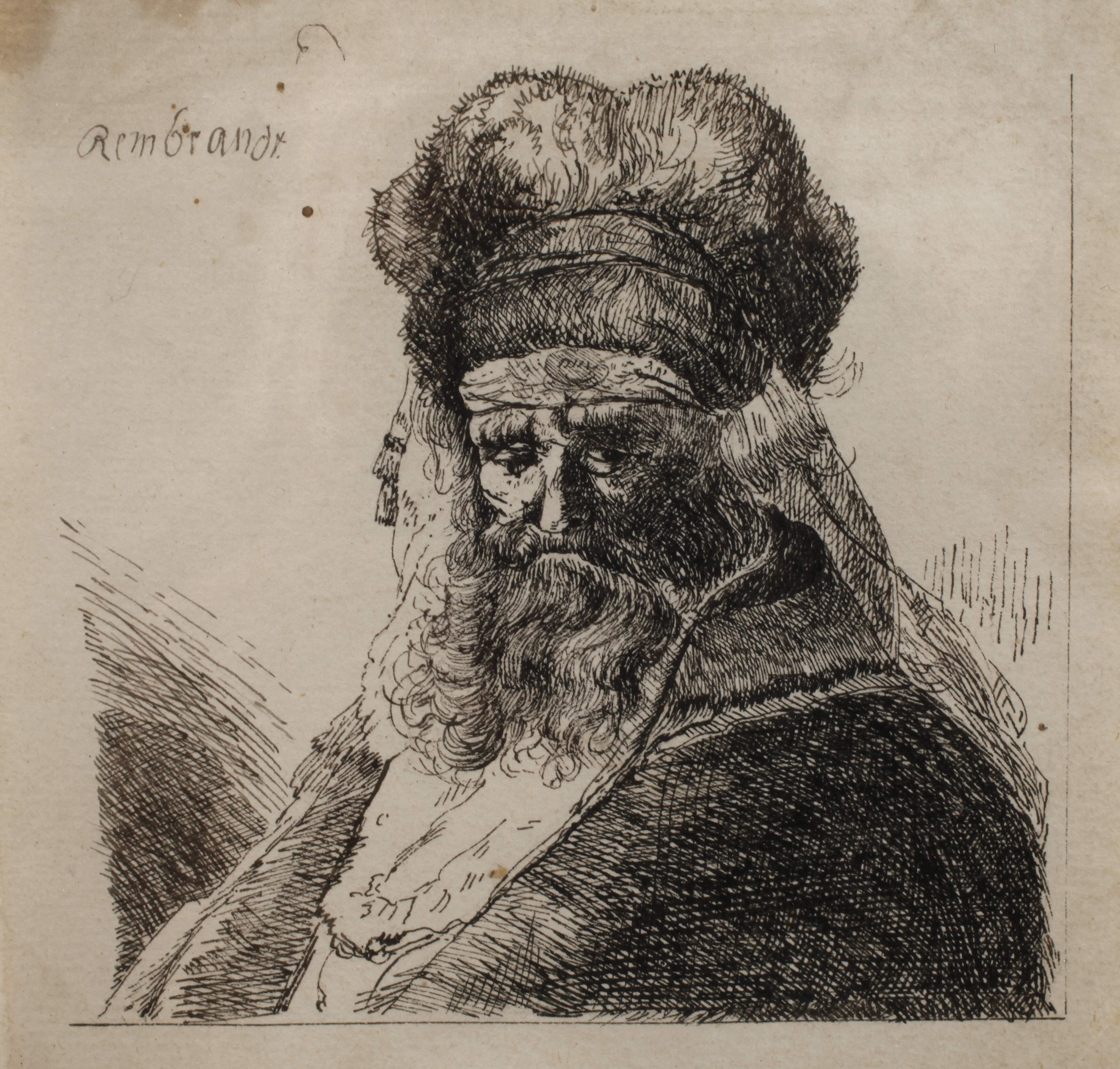 nach Rembrandt van Rijn, Mann mit Pelzmütze