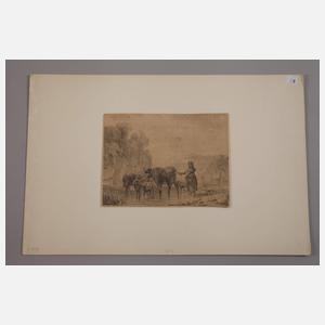 Prof. Friedrich Volz, attr., Vieh an der Tränke