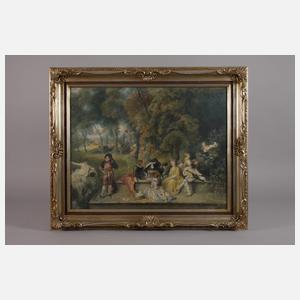 nach Antoine Watteau, Gesellige Unterhaltung