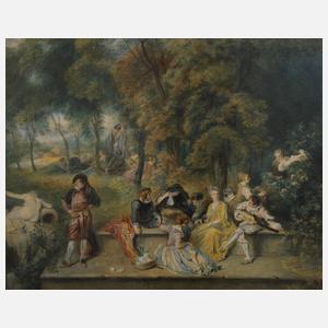 nach Antoine Watteau, Gesellige Unterhaltung