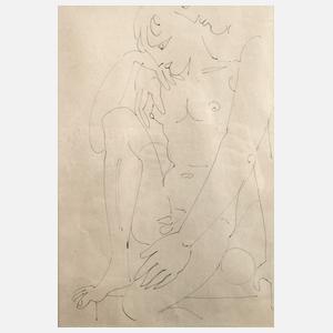 Edvard Frank, Sitzender Jünglingsakt