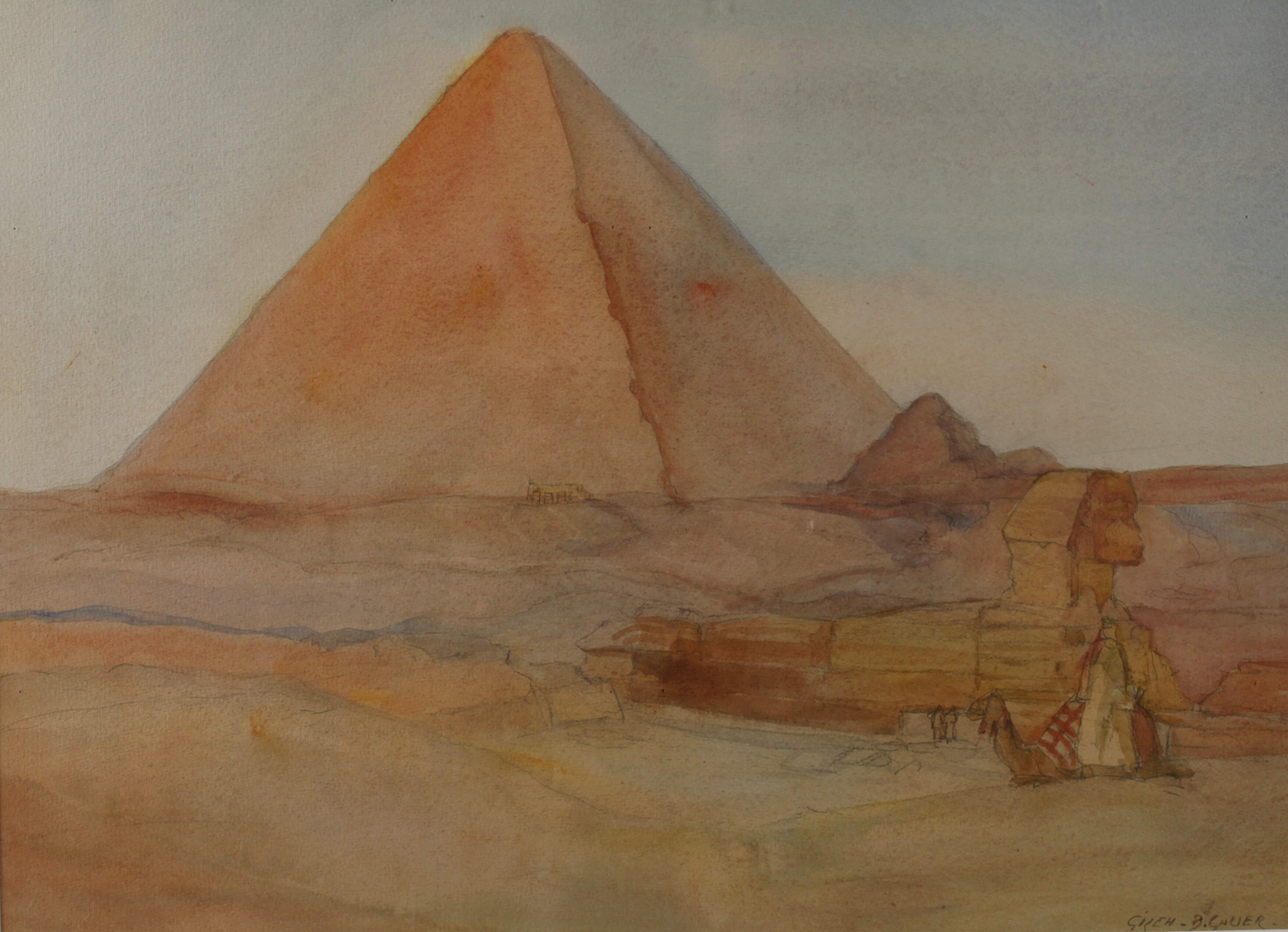 Bernhard Gauer, Pyramide von Gizeh mit Sphinx
