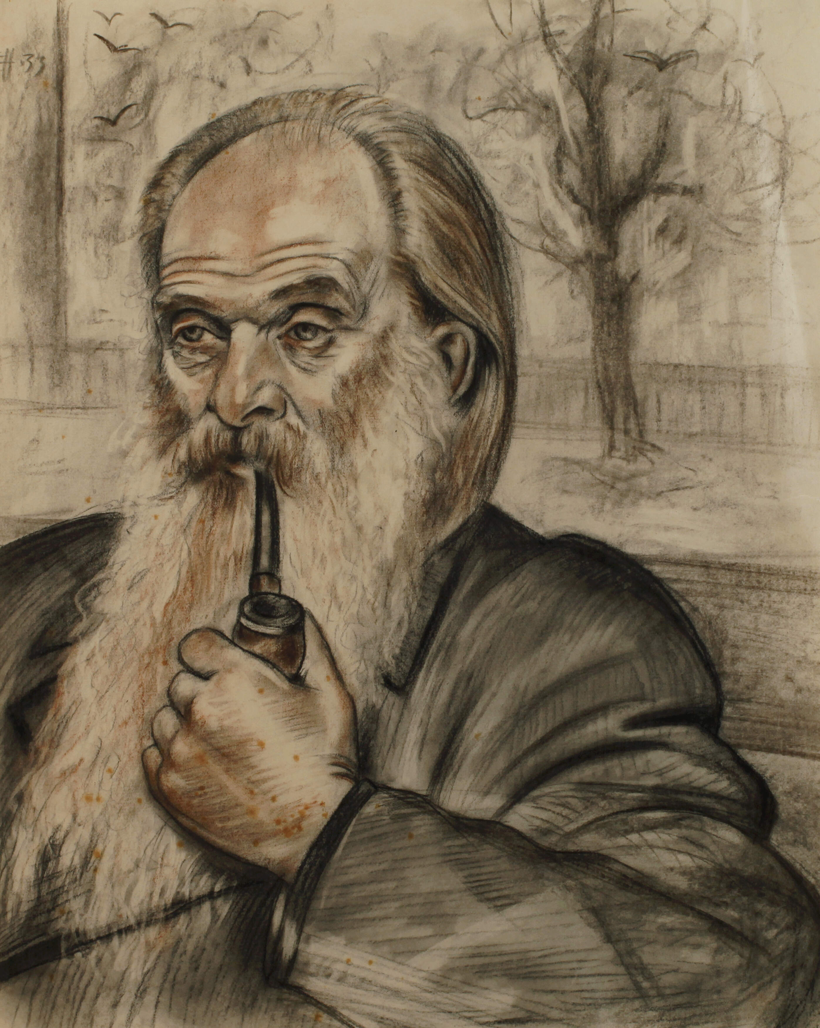 Ernst Holzhäuser, Pfeife rauchender Mann