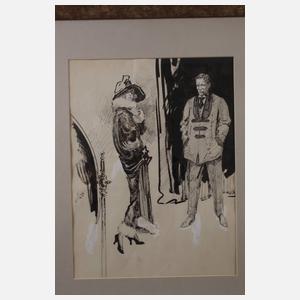 Paar Illustrationszeichnungen