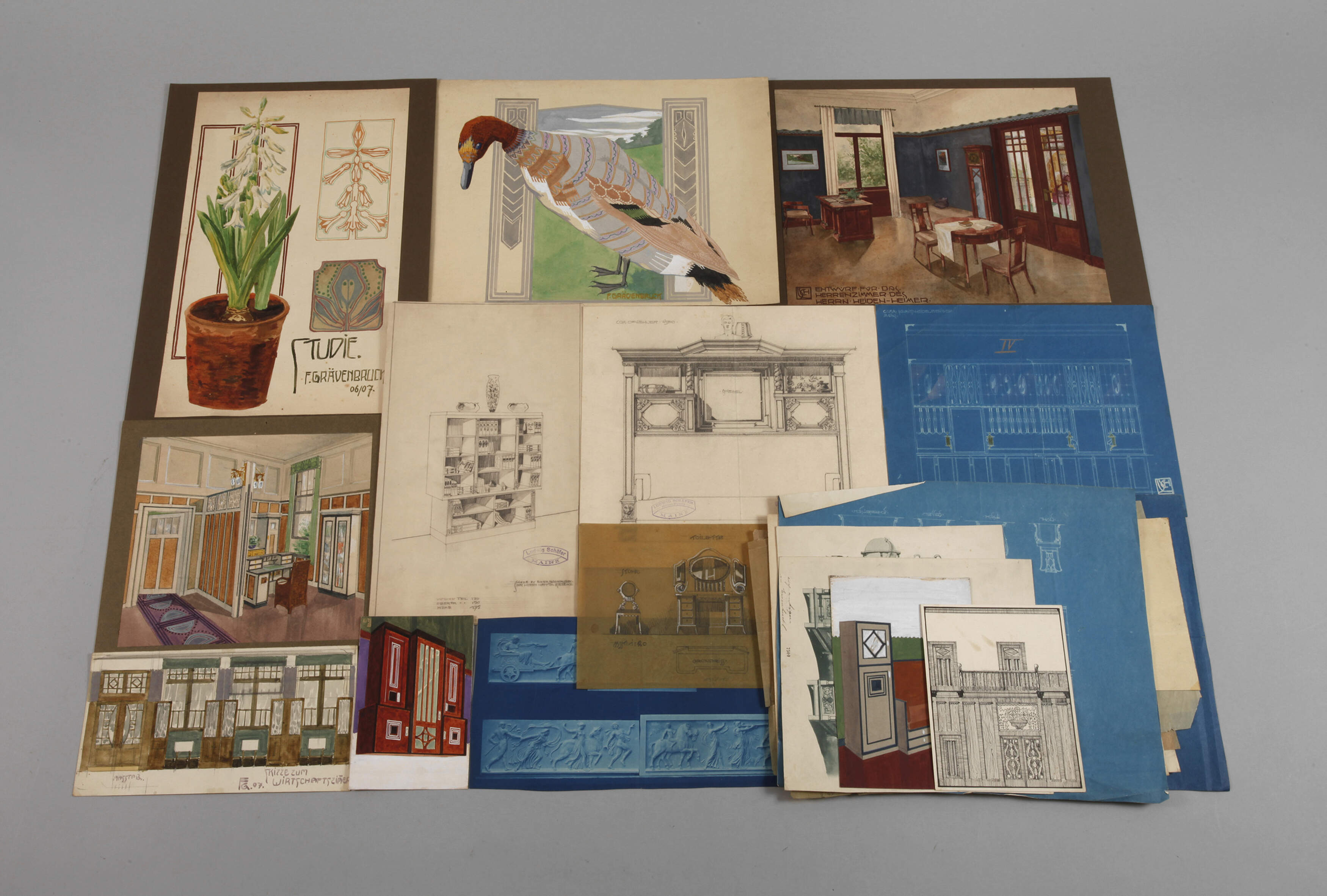 Konvolut Möbelentwürfe