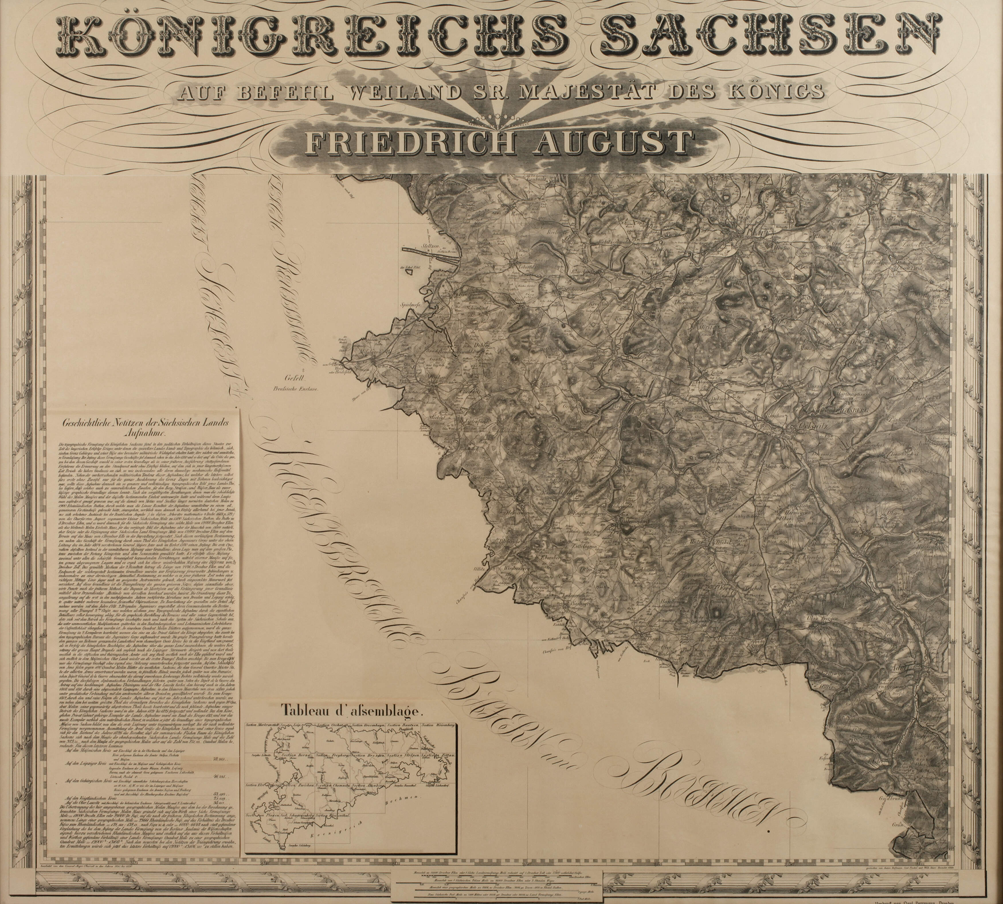 Teilkarte Königreich Sachsen