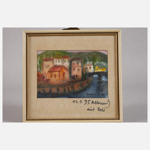 Albert Hennig, "Häuser am Fluss"