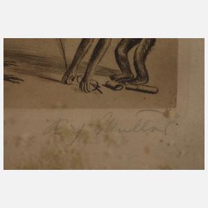 Prof. Richard Müller, Marabu und Affe