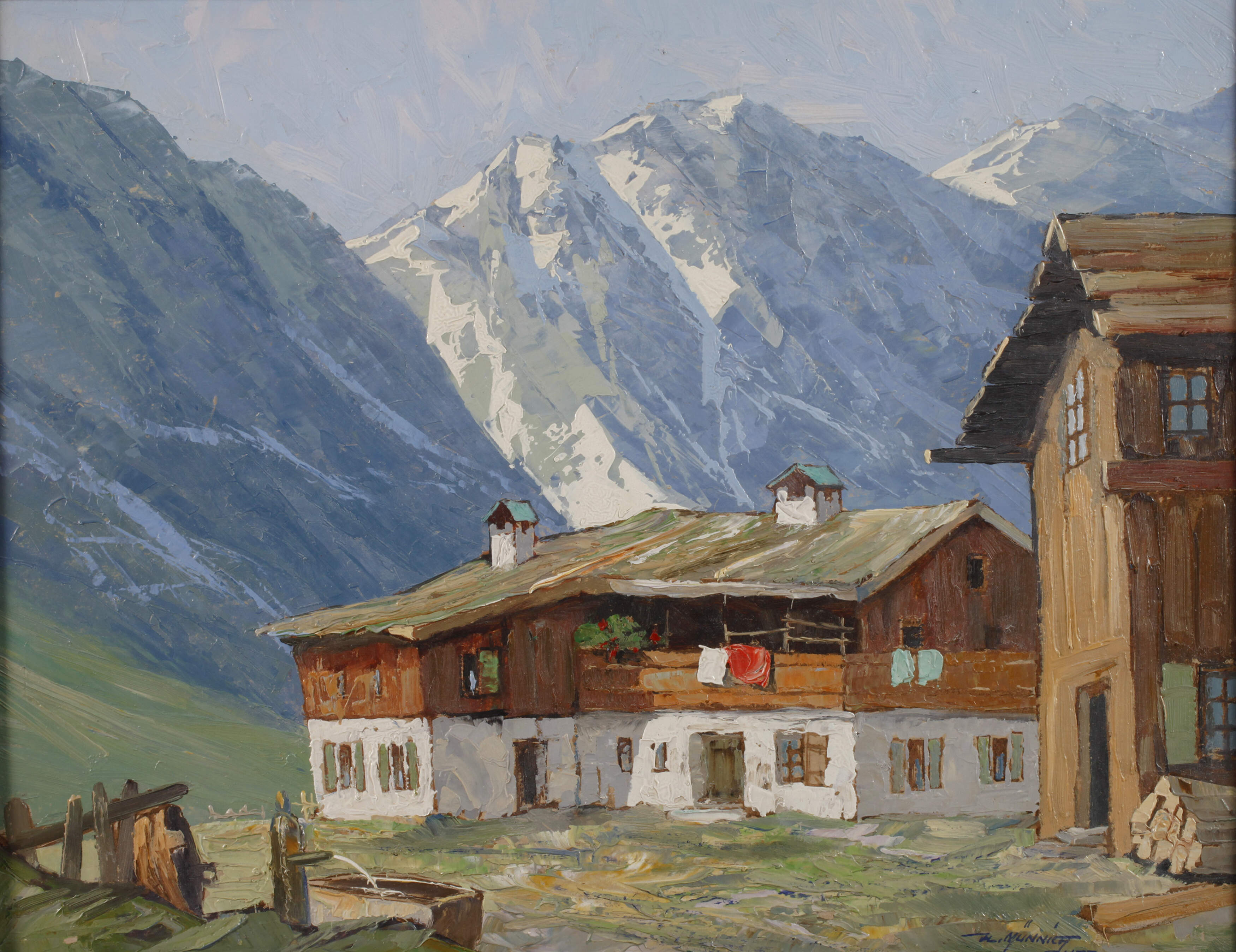 Heinz Münnich, "Alte Häuser in den Hohen Tauern"
