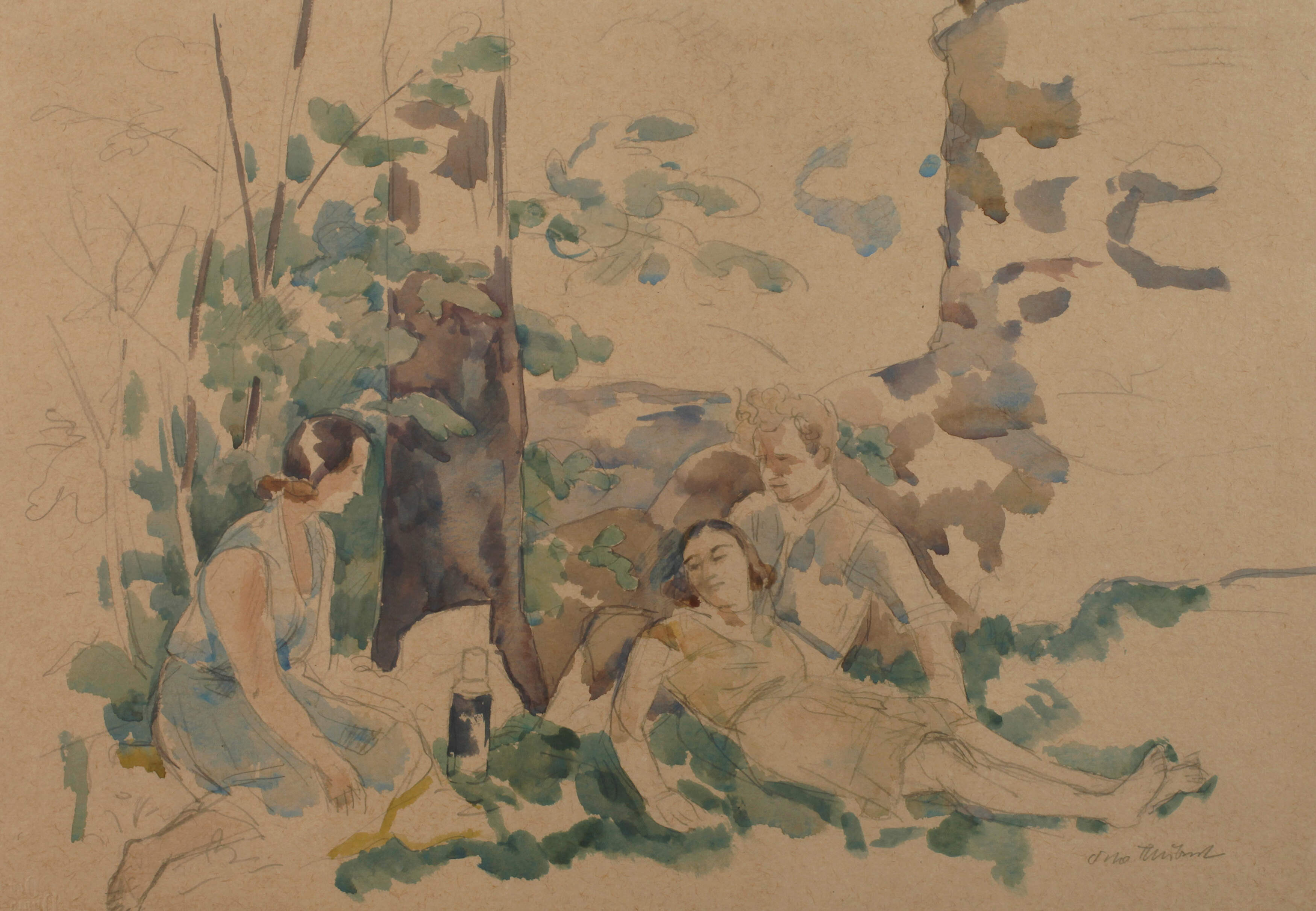 Otto Schubert, Picknick im Elbsandsteingebirge