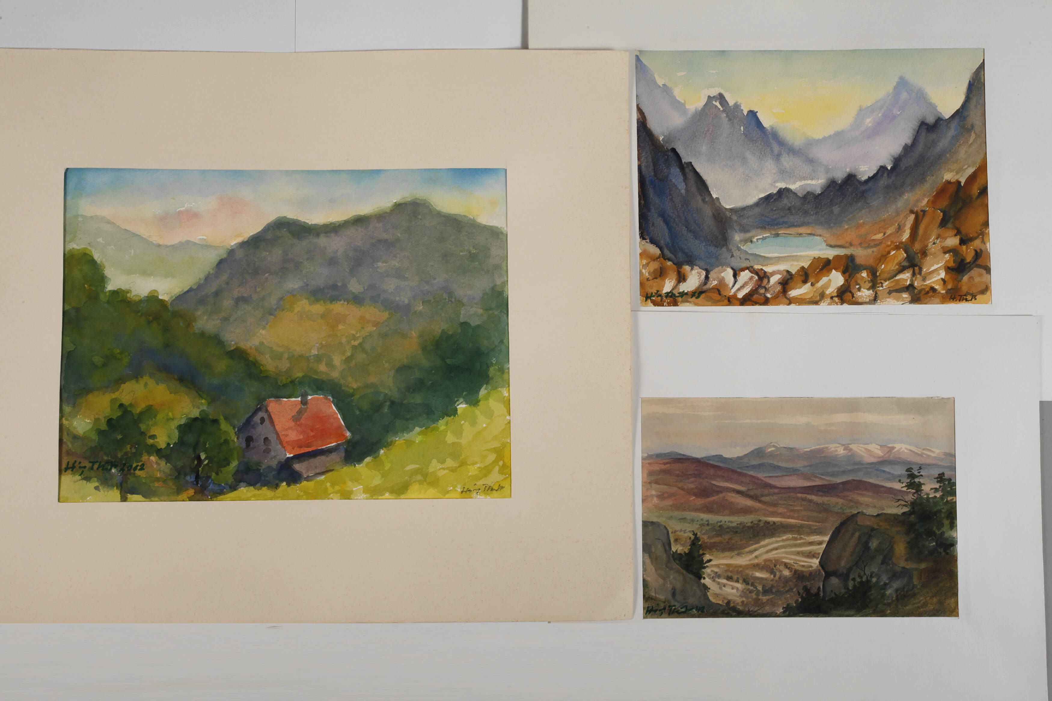 Heinz Thuß, Drei Landschaftsaquarelle