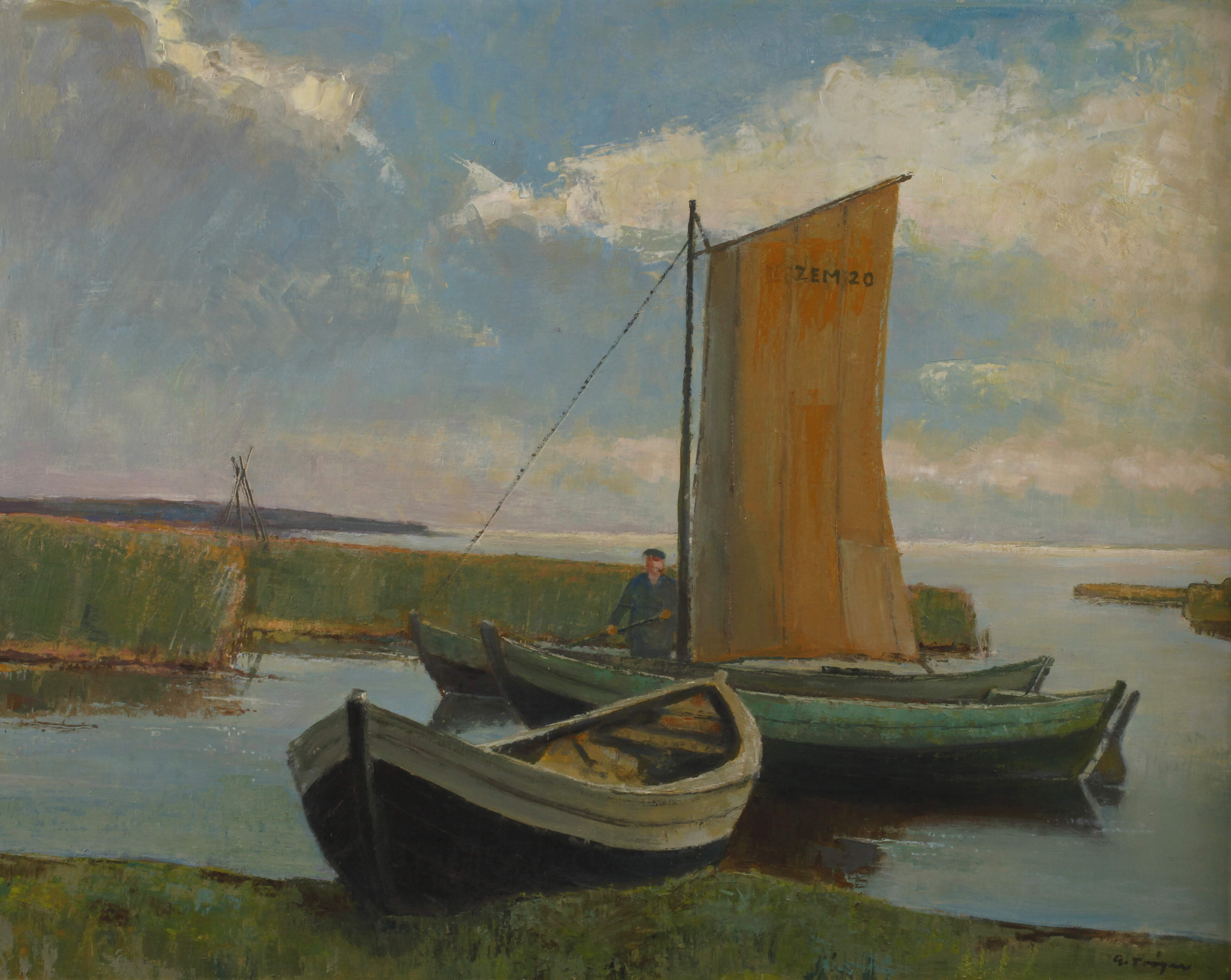 Alfred Tröger, Boote am Ufer
